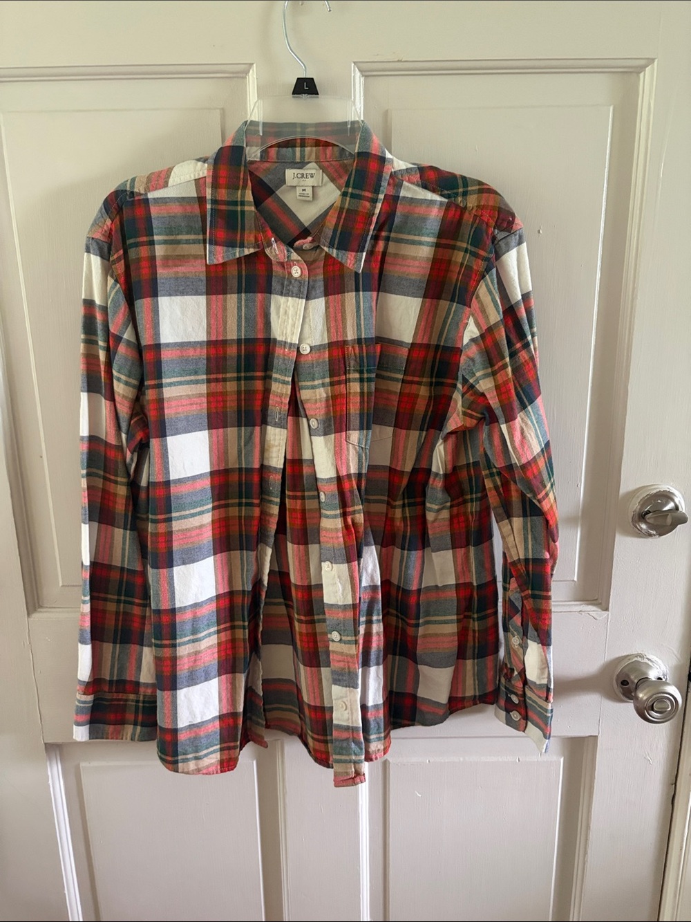 J. Crew Women’s Red Plaid Button-Down Shirt